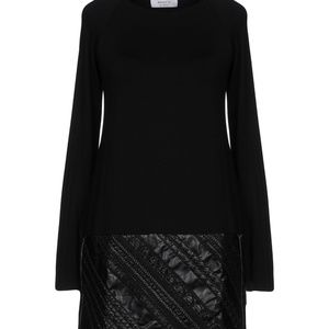 Bailey 44 Black Dress with Faux Leather Detail